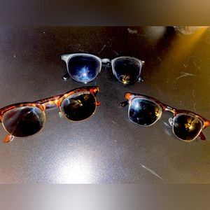 Three pairs of glasses, mainly womens but unisex, low quality, cheap
